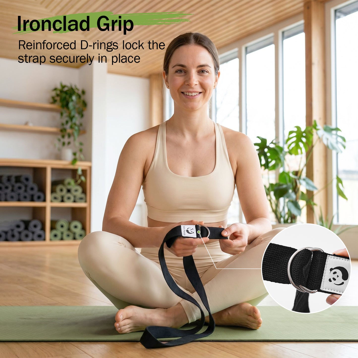 Slim Panda Yoga Mat Strap: Effortless Roll-Up & Go