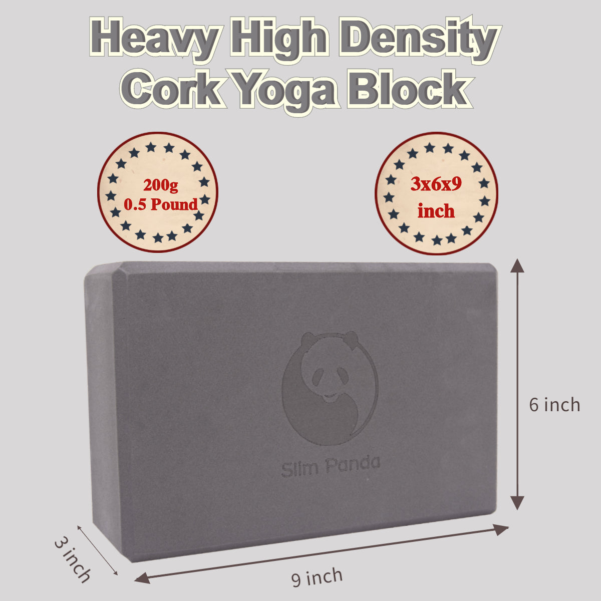 Slim Panda Yoga Blocks, 3x6x9 inch -2 Pcs With Cover Bag