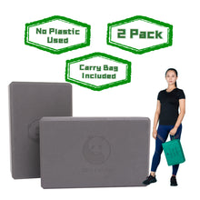 Load image into Gallery viewer, Slim Panda Yoga Blocks, 3x6x9 inch -2 Pcs With Cover Bag