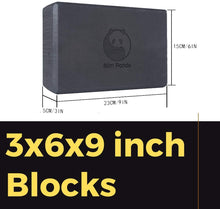 Load image into Gallery viewer, Slim Panda Black Yoga Blocks, 3x6x9 inch -2 Pcs With Cover Bag