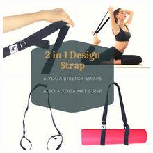 Load image into Gallery viewer, Slim Panda Yoga Straps 2 in 1 Design Black