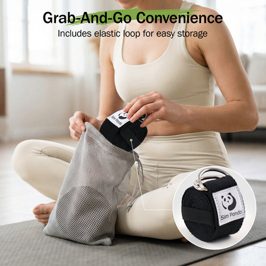 Enhance Your Yoga & Pilates: Slim Panda Cotton Stretching Strap