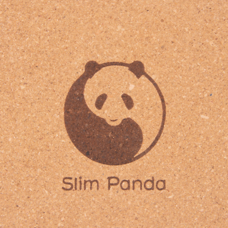Slim Panda Cork Yoga Blocks, 3x6x9 inch -2 Pcs With Cover Bag