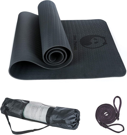 Slim Panda Non Slip Yoga Mat-Black