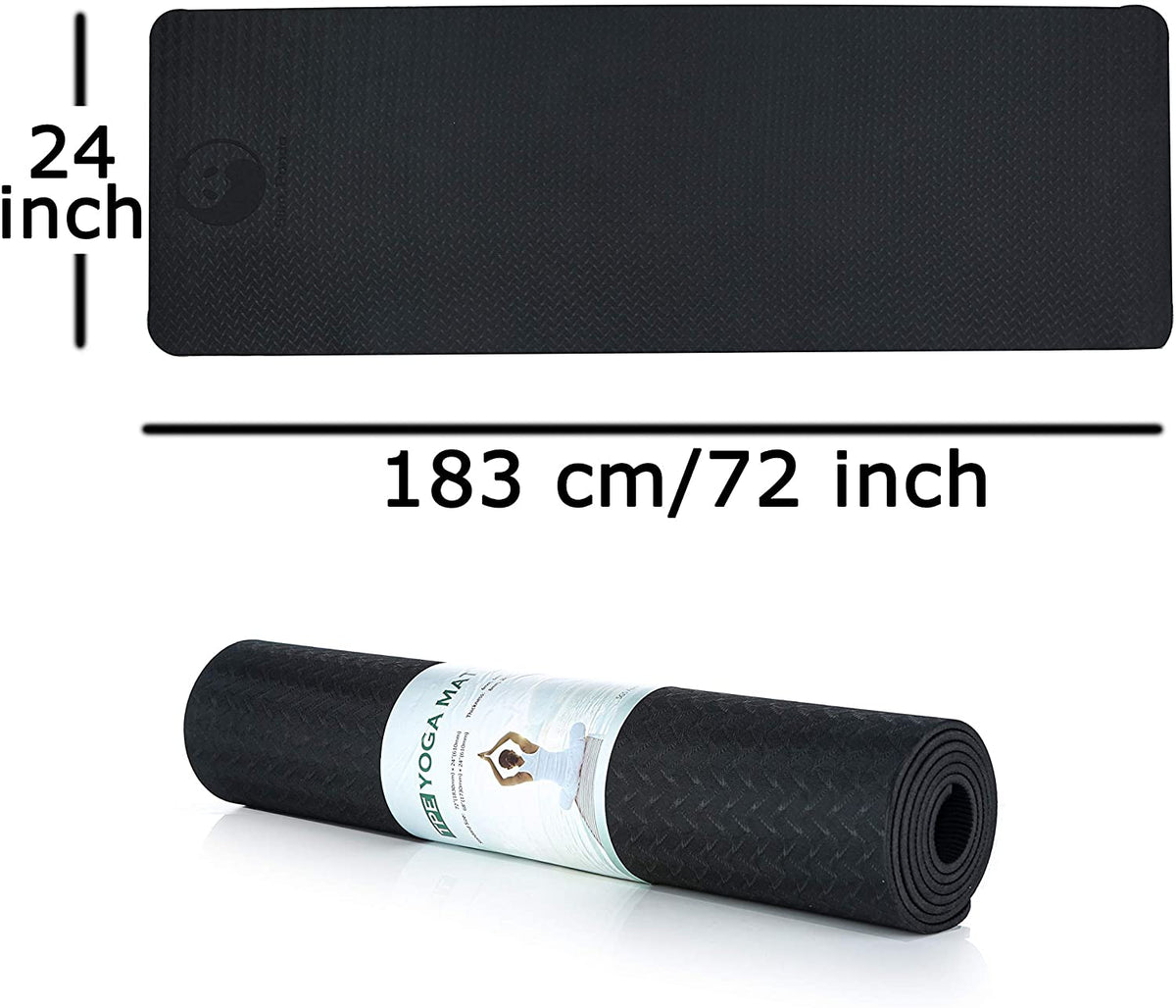 Slim Panda Non Slip Yoga Mat-Black