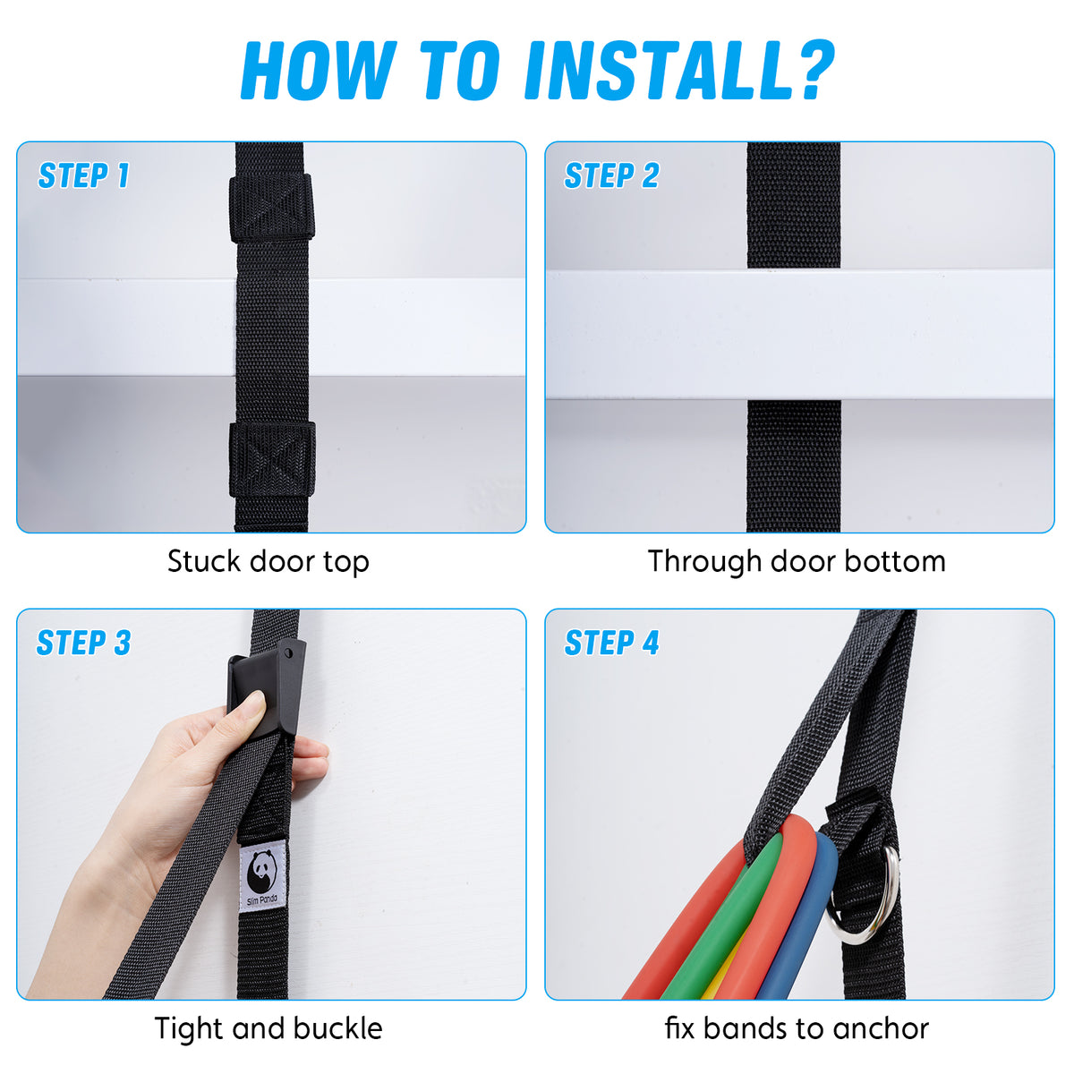 Slim Panda Upgraded Door Anchor Strap for Resistance Bands Exercises