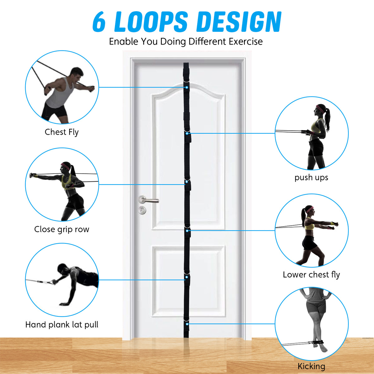 Slim Panda Upgraded Door Anchor Strap for Resistance Bands Exercises