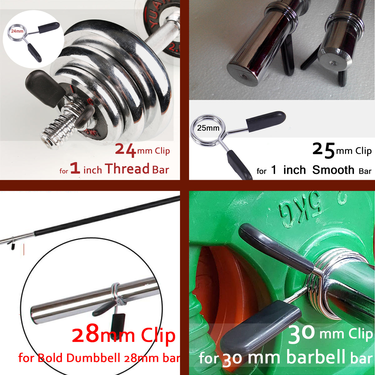 Slim Panda 24mm 25mm 28mm 30mm Barbell Clips for Dumbbell Bars